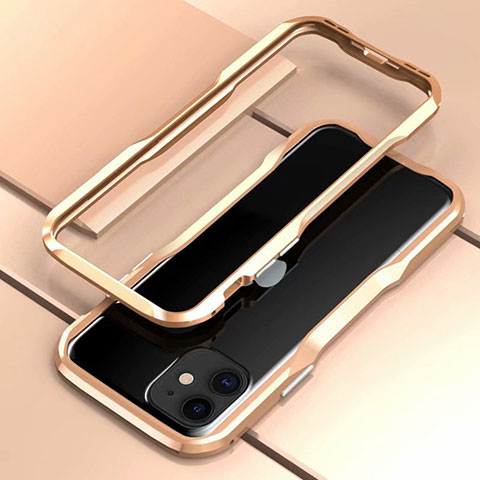 Apple iPhone 11用ケース 高級感 手触り良い アルミメタル 製の金属製 バンパー カバー アップル ゴールド