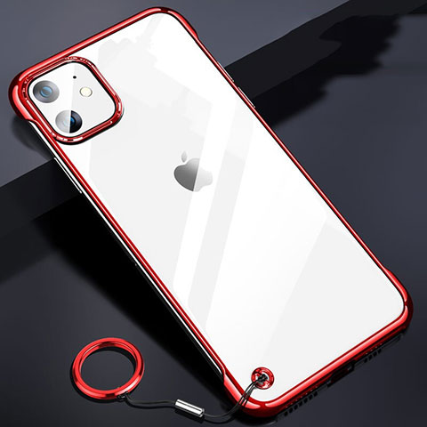Apple iPhone 11用ハードカバー クリスタル クリア透明 S03 アップル レッド