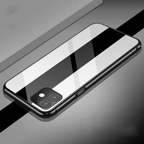 Apple iPhone 11用ケース 高級感 手触り良い アルミメタル 製の金属製 360度 フルカバーバンパー 鏡面 カバー T04 アップル ホワイト