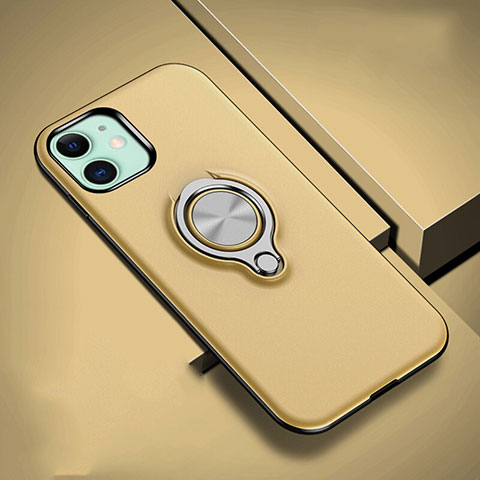 Apple iPhone 11用ハイブリットバンパーケース プラスチック アンド指輪 マグネット式 R02 アップル ゴールド