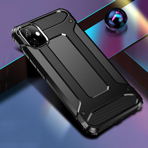Apple iPhone 11用ハイブリットバンパーケース プラスチック 兼シリコーン カバー R01 アップル ブラック