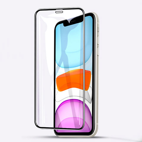 Apple iPhone 11用強化ガラス フル液晶保護フィルム F02 アップル ブラック