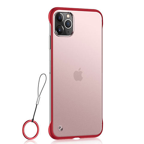 Apple iPhone 11 Pro用極薄ケース クリア透明 プラスチック 質感もマットU02 アップル レッド