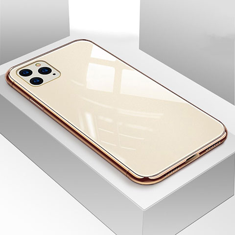 Apple iPhone 11 Pro用ハイブリットバンパーケース プラスチック 鏡面 カバー M01 アップル ゴールド
