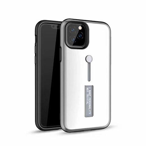 Apple iPhone 11 Pro用ハイブリットバンパーケース プラスチック アンド指輪 兼シリコーン カバー S01 アップル ホワイト