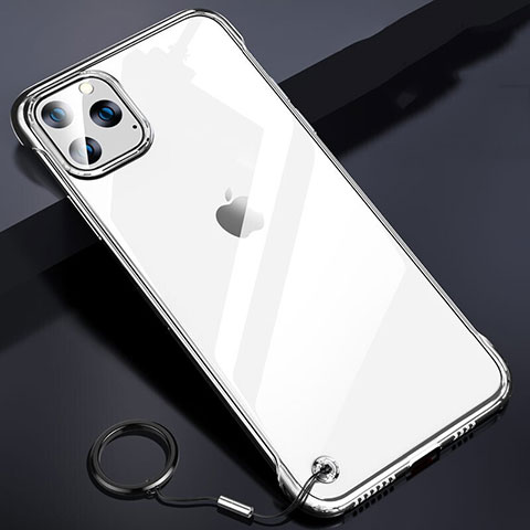 Apple iPhone 11 Pro用ハードカバー クリスタル クリア透明 S01 アップル シルバー