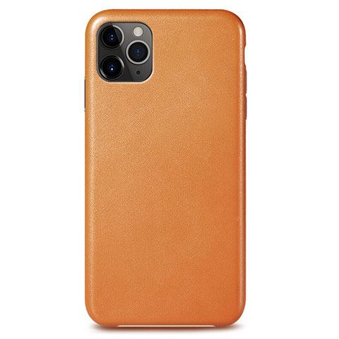 Apple iPhone 11 Pro用ケース 高級感 手触り良いレザー柄 R05 アップル オレンジ