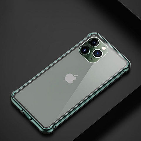 Apple iPhone 11 Pro用ケース 高級感 手触り良い アルミメタル 製の金属製 バンパー カバー T01 アップル グリーン