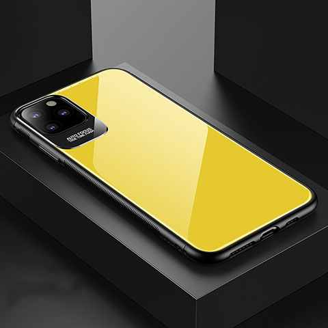 Apple iPhone 11 Pro用ハイブリットバンパーケース プラスチック 鏡面 カバー G02 アップル イエロー