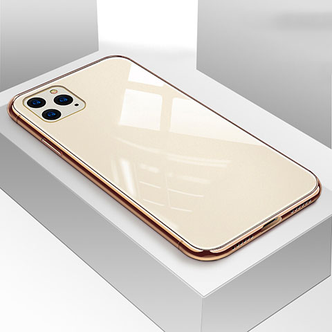 Apple iPhone 11 Pro用ハイブリットバンパーケース プラスチック 鏡面 カバー T05 アップル ゴールド
