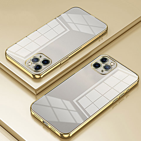 Apple iPhone 11 Pro用極薄ソフトケース シリコンケース 耐衝撃 全面保護 クリア透明 SY2 アップル ゴールド