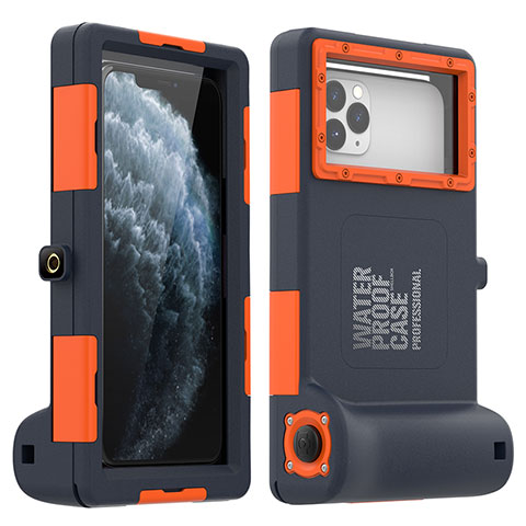 Apple iPhone 11 Pro Max用完全防水ケース ハイブリットバンパーカバー 高級感 手触り良い 水面下 アップル オレンジ