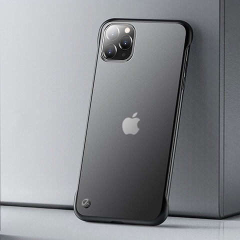 Apple iPhone 11 Pro Max用極薄ケース クリア透明 プラスチック 質感もマットU01 アップル ブラック