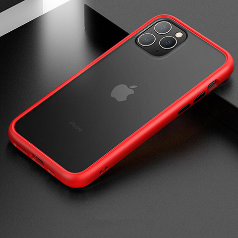 Apple iPhone 11 Pro Max用ハイブリットバンパーケース プラスチック 兼シリコーン カバー アップル レッド