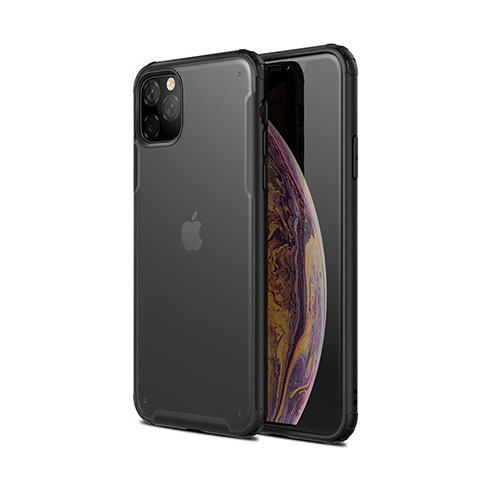 Apple iPhone 11 Pro Max用ハイブリットバンパーケース プラスチック 兼シリコーン カバー T01 アップル ブラック