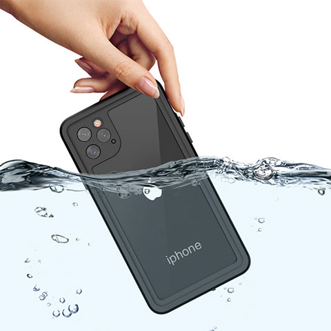Apple iPhone 11 Pro Max用完全防水ケース ハイブリットバンパーカバー 高級感 手触り良い 360度 W01 アップル ブラック