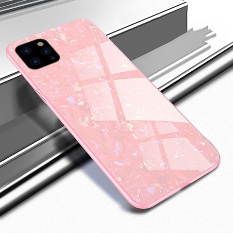 Apple iPhone 11 Pro Max用ハイブリットバンパーケース プラスチック 鏡面 カバー T02 アップル ピンク