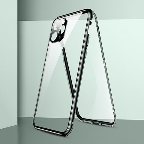 Apple iPhone 11 Pro Max用ケース 高級感 手触り良い アルミメタル 製の金属製 360度 フルカバーバンパー 鏡面 カバー T05 アップル グリーン