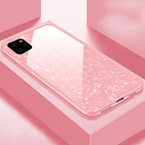 Apple iPhone 11 Pro Max用ハイブリットバンパーケース プラスチック 鏡面 カバー T06 アップル ピンク