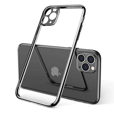 Apple iPhone 11 Pro Max用極薄ソフトケース シリコンケース 耐衝撃 全面保護 クリア透明 S01 アップル ブラック