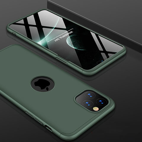 Apple iPhone 11 Pro Max用ハードケース プラスチック 質感もマット 前面と背面 360度 フルカバー P01 アップル グリーン