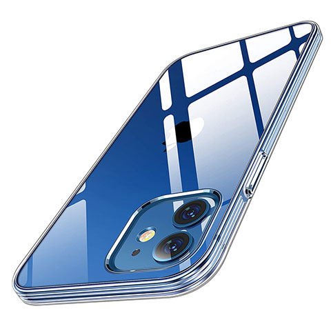 Apple iPhone 12用極薄ソフトケース シリコンケース 耐衝撃 全面保護 クリア透明 T04 アップル クリア