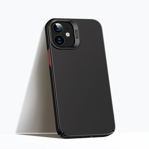 Apple iPhone 12用ハードケース プラスチック 質感もマット カバー P02 アップル ブラック