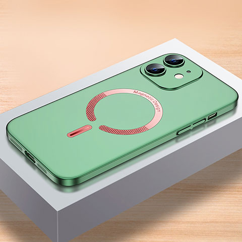Apple iPhone 12用ハードケース プラスチック 質感もマット カバー Mag-Safe 磁気 Magnetic QC1 アップル グリーン