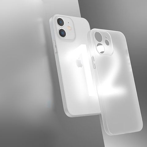 Apple iPhone 12用ハイブリットバンパーケース クリア透明 プラスチック カバー WT1 アップル ホワイト