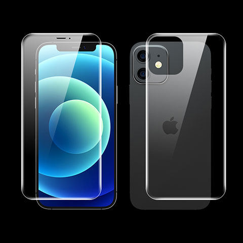 Apple iPhone 12用高光沢 液晶保護フィルム 背面保護フィルム同梱 F01 アップル クリア