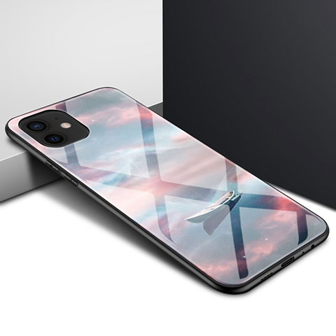 Apple iPhone 12 Mini用ハイブリットバンパーケース クリア透明 プラスチック 鏡面 カバー N01 アップル マルチカラー