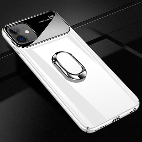 Apple iPhone 12 Mini用ハードケース プラスチック 質感もマット アンド指輪 マグネット式 A01 アップル ホワイト