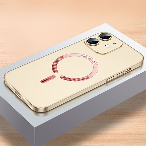 Apple iPhone 12 Mini用ハードケース プラスチック 質感もマット カバー Mag-Safe 磁気 Magnetic QC1 アップル ゴールド
