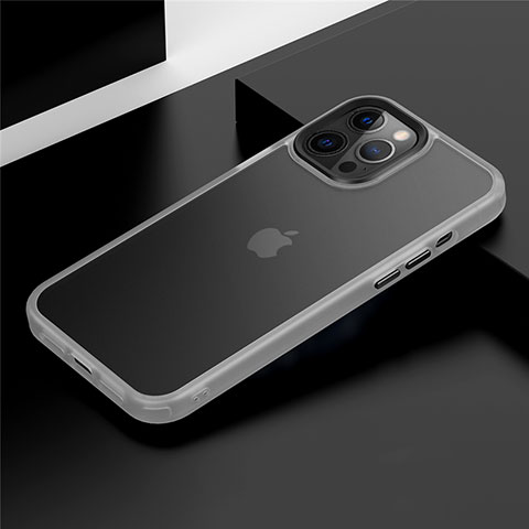 Apple iPhone 12 Pro用ハイブリットバンパーケース プラスチック 兼シリコーン カバー N01 アップル ホワイト