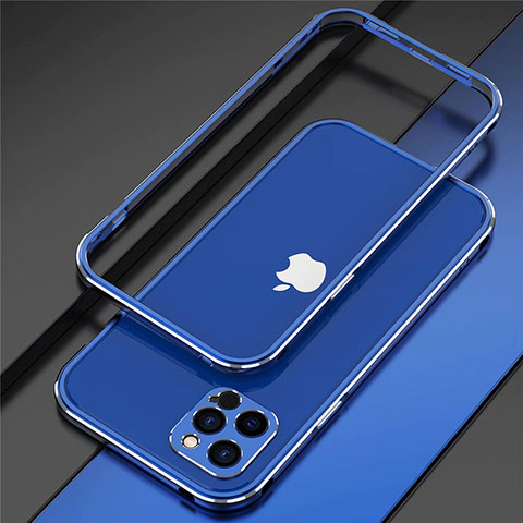 Apple iPhone 12 Pro Max用ケース 高級感 手触り良い アルミメタル 製の金属製 バンパー カバー N02 アップル ネイビー