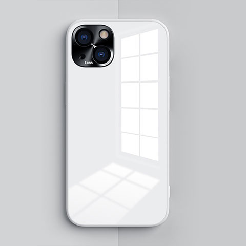 Apple iPhone 13用360度 フルカバー極薄ソフトケース シリコンケース 耐衝撃 全面保護 バンパー G01 アップル ホワイト