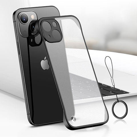 Apple iPhone 13用ハードカバー クリスタル クリア透明 H03 アップル ブラック