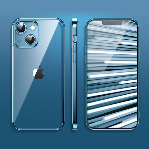Apple iPhone 13用極薄ソフトケース シリコンケース 耐衝撃 全面保護 クリア透明 H09 アップル ネイビー