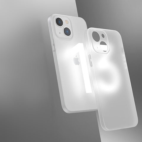 Apple iPhone 13用ハイブリットバンパーケース クリア透明 プラスチック カバー WT1 アップル ホワイト