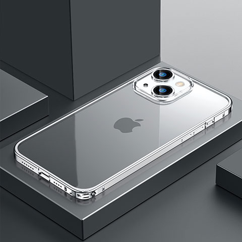 Apple iPhone 13用ケース 高級感 手触り良い メタル兼プラスチック バンパー QC4 アップル シルバー