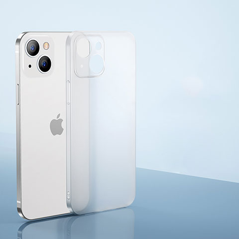Apple iPhone 13 Mini用極薄ケース クリア透明 プラスチック 質感もマットU01 アップル ホワイト