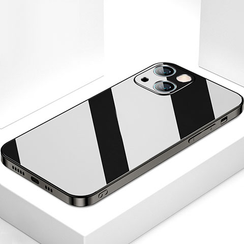 Apple iPhone 13 Mini用ハイブリットバンパーケース プラスチック 鏡面 カバー M09 アップル ブラック