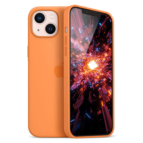 Apple iPhone 13 Mini用極薄ソフトケース シリコンケース 耐衝撃 全面保護 S05 アップル オレンジ