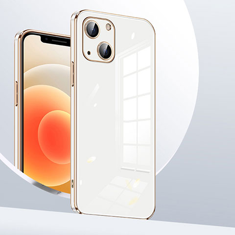 Apple iPhone 13 Mini用極薄ソフトケース シリコンケース 耐衝撃 全面保護 S06 アップル ホワイト