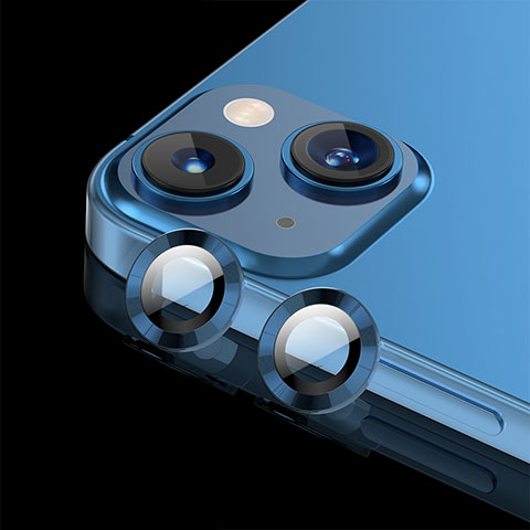 Apple iPhone 13 Mini用強化ガラス カメラプロテクター カメラレンズ 保護ガラスフイルム C08 アップル ネイビー