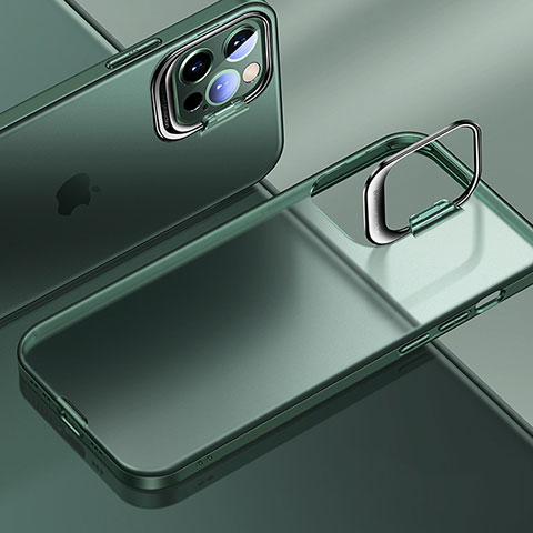 Apple iPhone 13 Pro用極薄ケース クリア透明 プラスチック 質感もマットU08 アップル グリーン