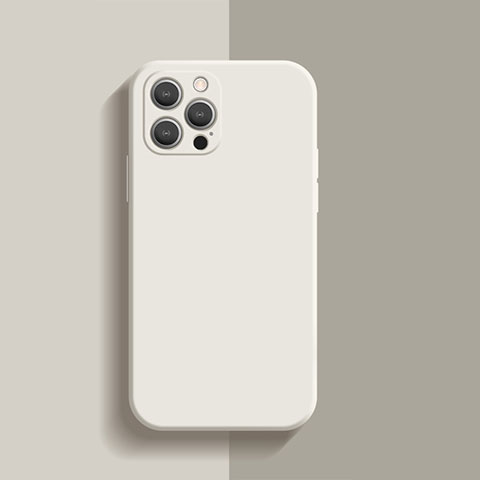 Apple iPhone 13 Pro用360度 フルカバー極薄ソフトケース シリコンケース 耐衝撃 全面保護 バンパー S01 アップル ホワイト