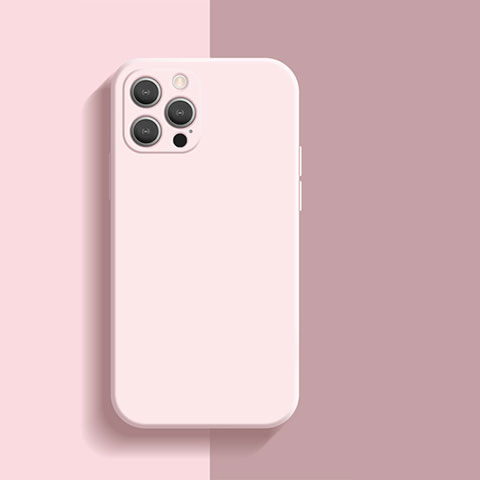 Apple iPhone 13 Pro用360度 フルカバー極薄ソフトケース シリコンケース 耐衝撃 全面保護 バンパー S01 アップル ピンク