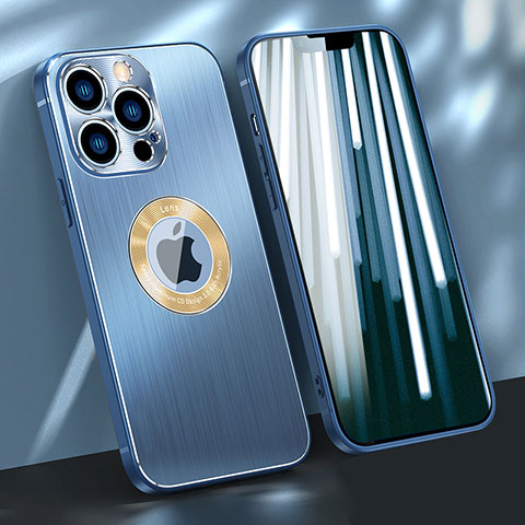 Apple iPhone 13 Pro用ケース 高級感 手触り良い アルミメタル 製の金属製 カバー M08 アップル ネイビー