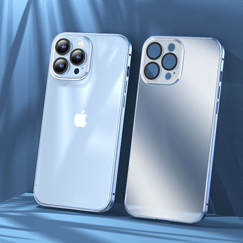 Apple iPhone 13 Pro用ケース 高級感 手触り良い メタル兼プラスチック バンパー LF1 アップル ネイビー